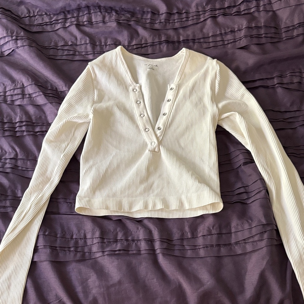 Urban Outfitters Cream Buttoned Blouse